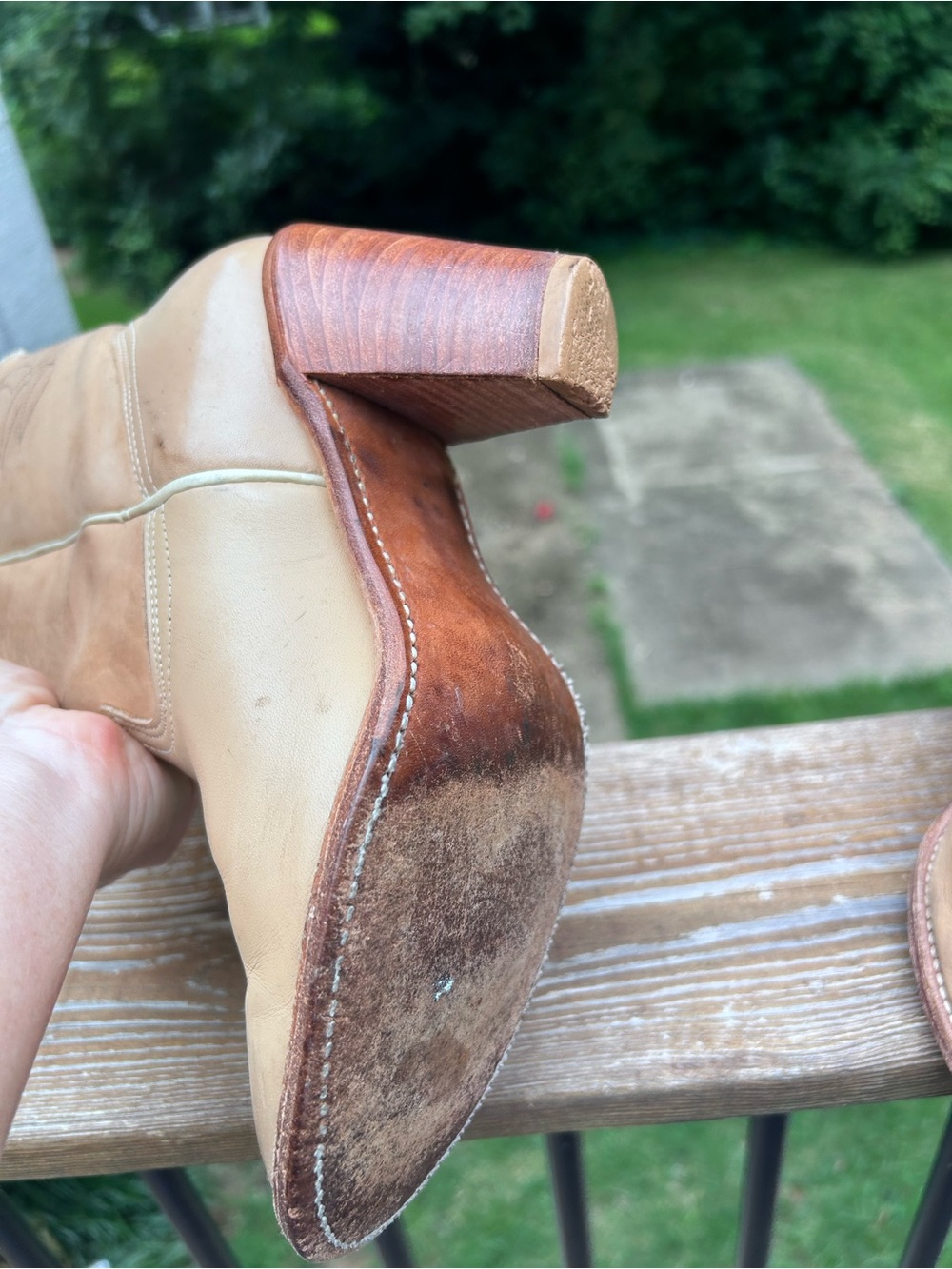 Vintage Acme USA Tan Two Tone Leather Western Cowboy Boots Women’s 7M - Picture 5 of 8